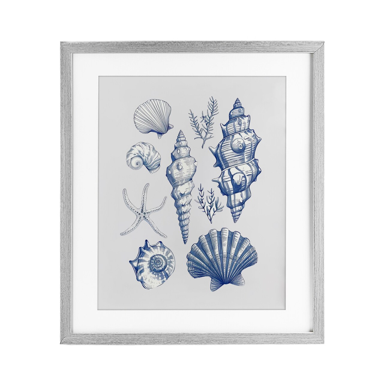 Stupell Industries Soft Nautical Collection Framed Print Under Glass, design by 1x